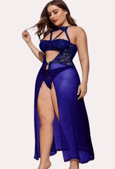 "Purely Femme" Azure Bloom Women's Blue Babydoll Set
