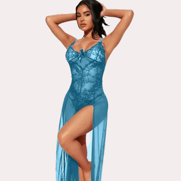 "Purely Femme" Chic Women's Babydoll Lingerie in Blue