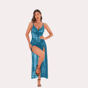 "Purely Femme" Chic Women's Babydoll Lingerie in Blue