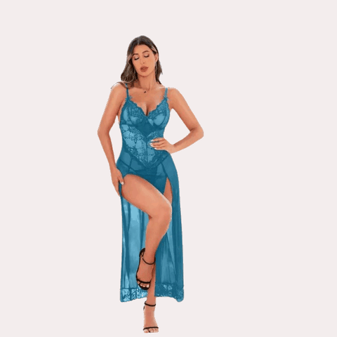 "Purely Femme" Chic Women's Babydoll Lingerie in Blue