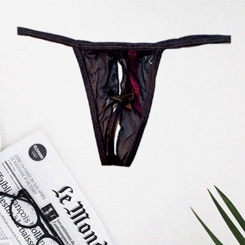 SOFT PARIS "Tease To Me Please"Black Lacy G-String