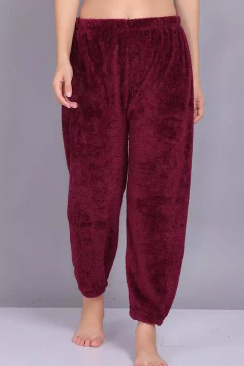 Solid Warm Wool Ladies Pajama (Pack of 2)