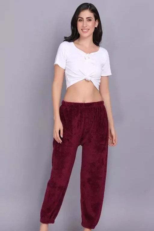Solid Warm Wool Ladies Pajama (Pack of 2)