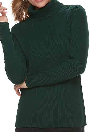 Women’s Winter TurtleNecked Cashmere Dark Green Sweater