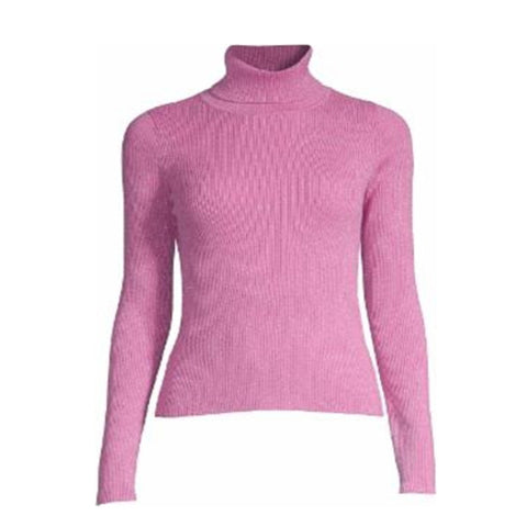 Women's Smooth Cashmere Pink Turtle Neck Sweater