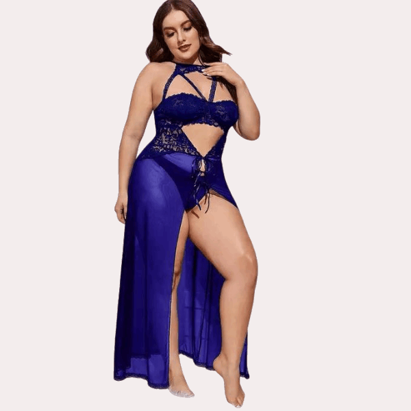 "Purely Femme" Azure Bloom Women's Blue Babydoll Set